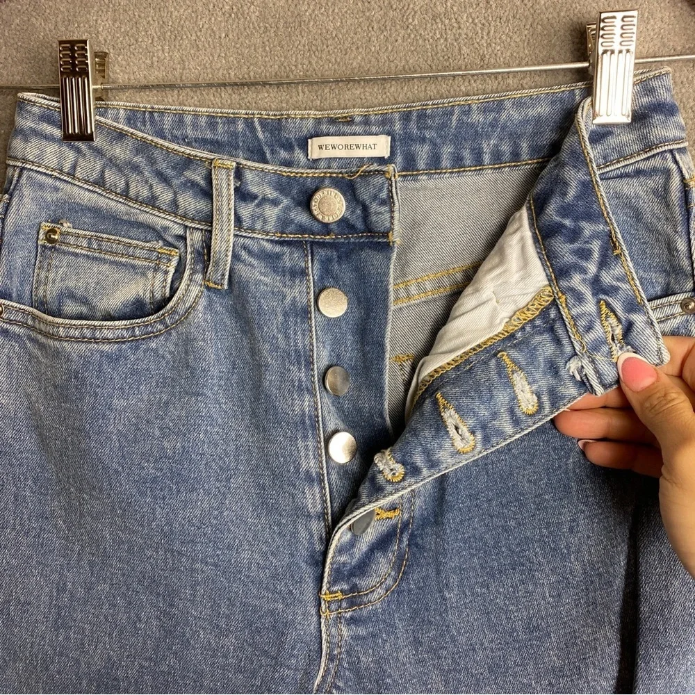 We Wore What Women's Danielle Vintage Straight High Rise Jeans Distressed jeans